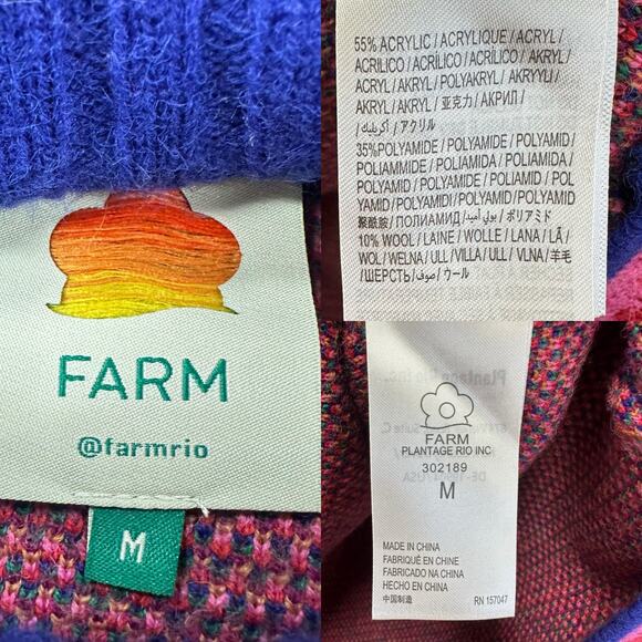 Farm Rio Mixed Leopard Pop Sweater Dress Size Medium - Picture 12 of 16